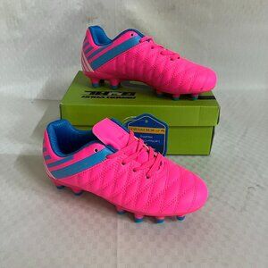 Brooman Cleats Girl's Size 13 Pink Soccer Athletic Firm Outdoor Football Shoes